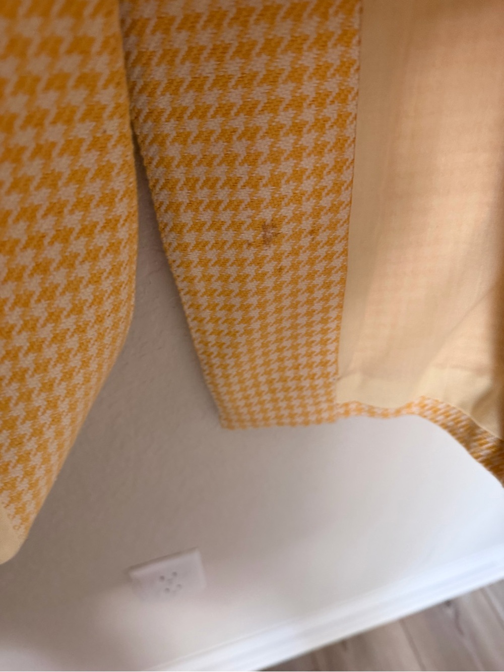 Women's Yellow Houndstooth Button-Front Coat - Picture 9 of 11